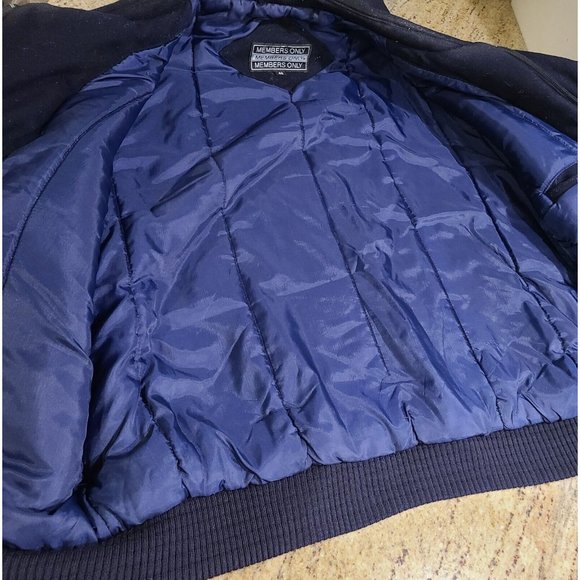 MEMBERS ONLY Lined Wool Jacket SIZE 40 Blue Vintage Zip Front - Picture 6 of 12